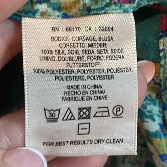 NWOT ANTHROPOLOGIE MAEVE MERET 100% SILK TUNIC TURQUOISE/PINK SIZE 10 - Picture 10 of 13